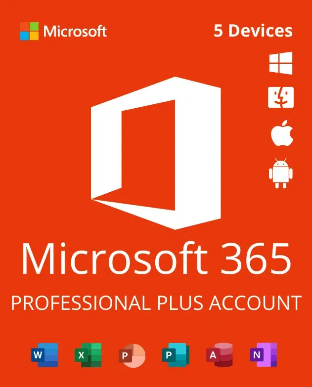 Microsoft 365 Professional Plus Subscription 5 Devices 1 Year