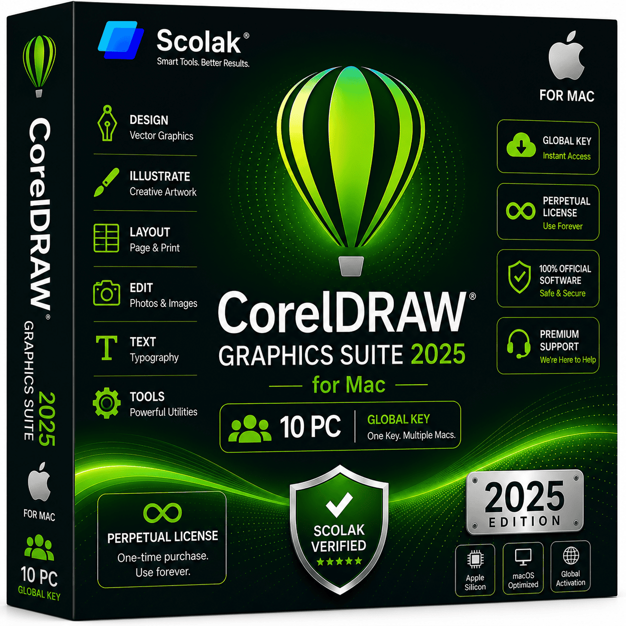 CorelDRAW Graphics Suite 2025 for Mac Global Key 10 PC Perpetual License