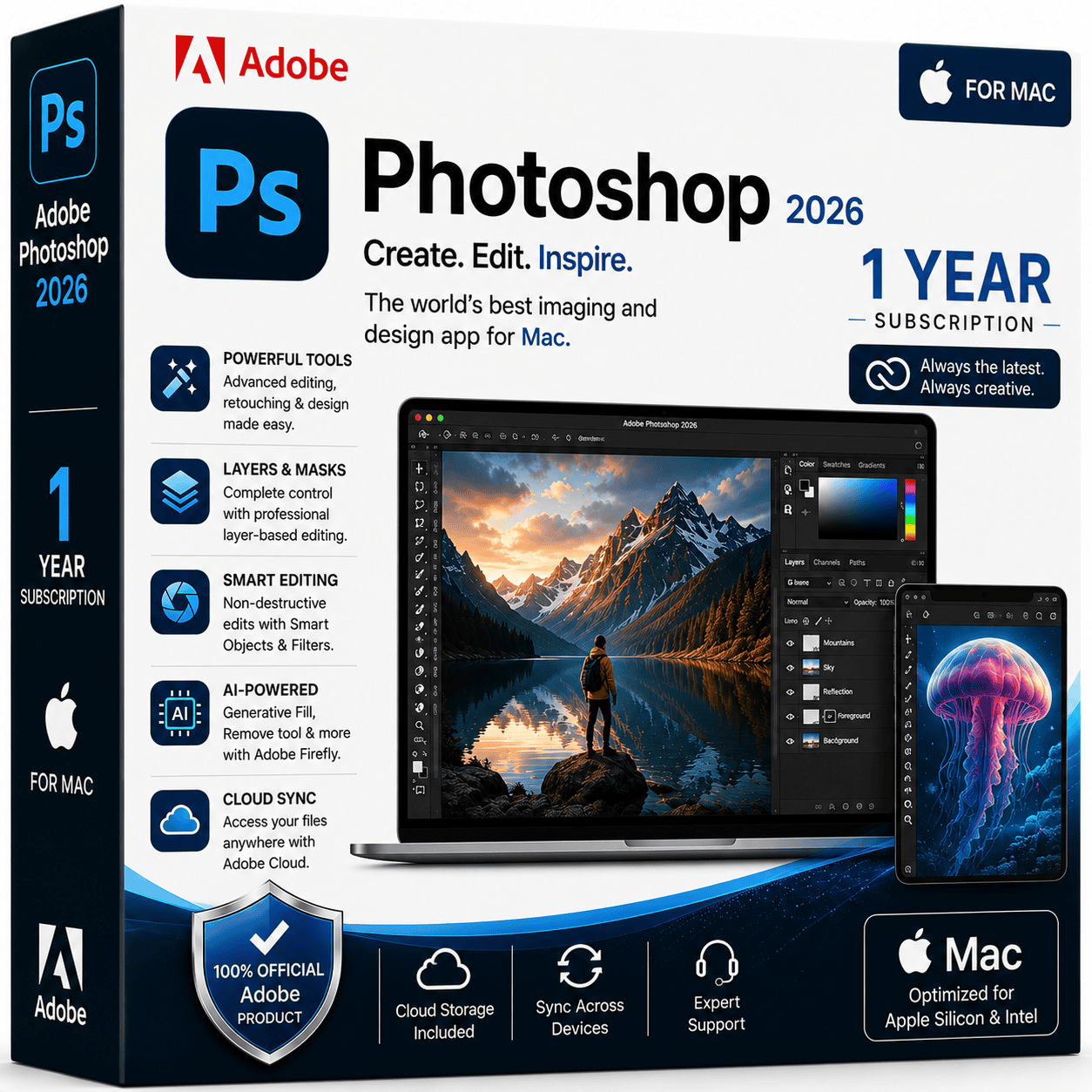 Adobe Photoshop 2026 for Mac 1 Year Subscription